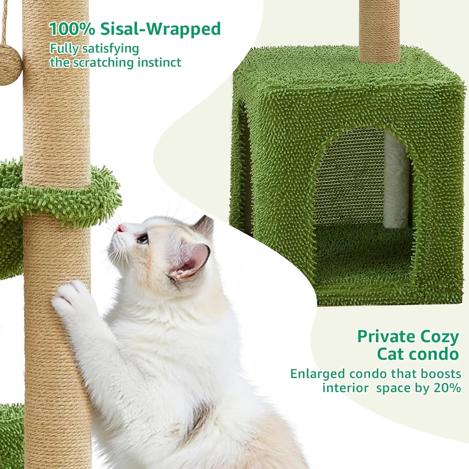 Showlu 48-inch cat tree tower with scratching post, cozy hammock, and multiple perches for cats to climb and relax.