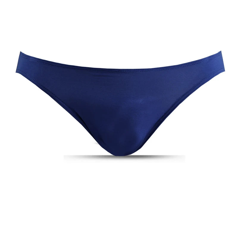 Showlu men's modal briefs with low waist, U-convex design, stretchy fabric, and comfortable fit, displayed on a neutral background.