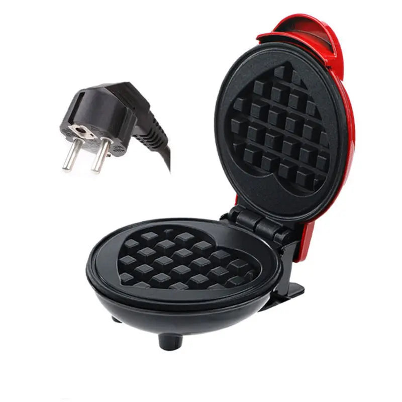 Showlu Smart General mini electric waffle maker with non-stick surface and compact design, 350W power appliance on a kitchen countertop.