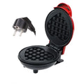 Showlu Smart General mini electric waffle maker with non-stick surface and compact design, 350W power appliance on a kitchen countertop.