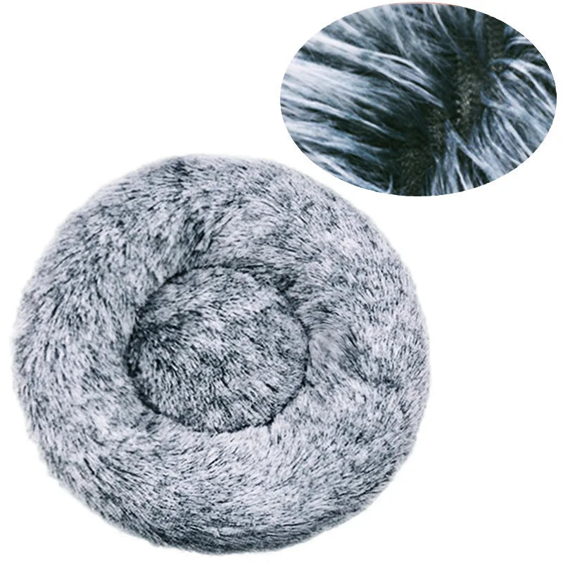 Showlu Round Plush Pet Bed for large dogs, soft and warm dog house with cozy interior, perfect for comfort and relaxation