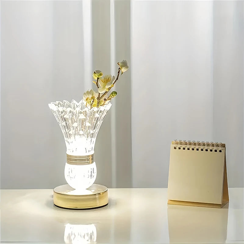 Showlu Smart General LED color-changing vase with illuminated glass surface and vibrant multi-color lighting display.