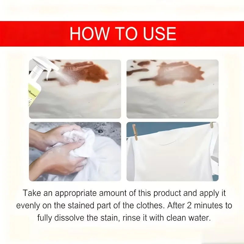 Showlu Smart General laundry stain remover spray bottle with nozzle, designed to remove stains from clothing and fabrics.