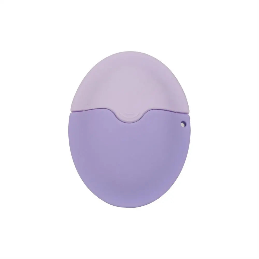 Refillable silicone suncream roller applicator in oval shape with stitching detail, ideal for travel and cosmetic lotion application.
