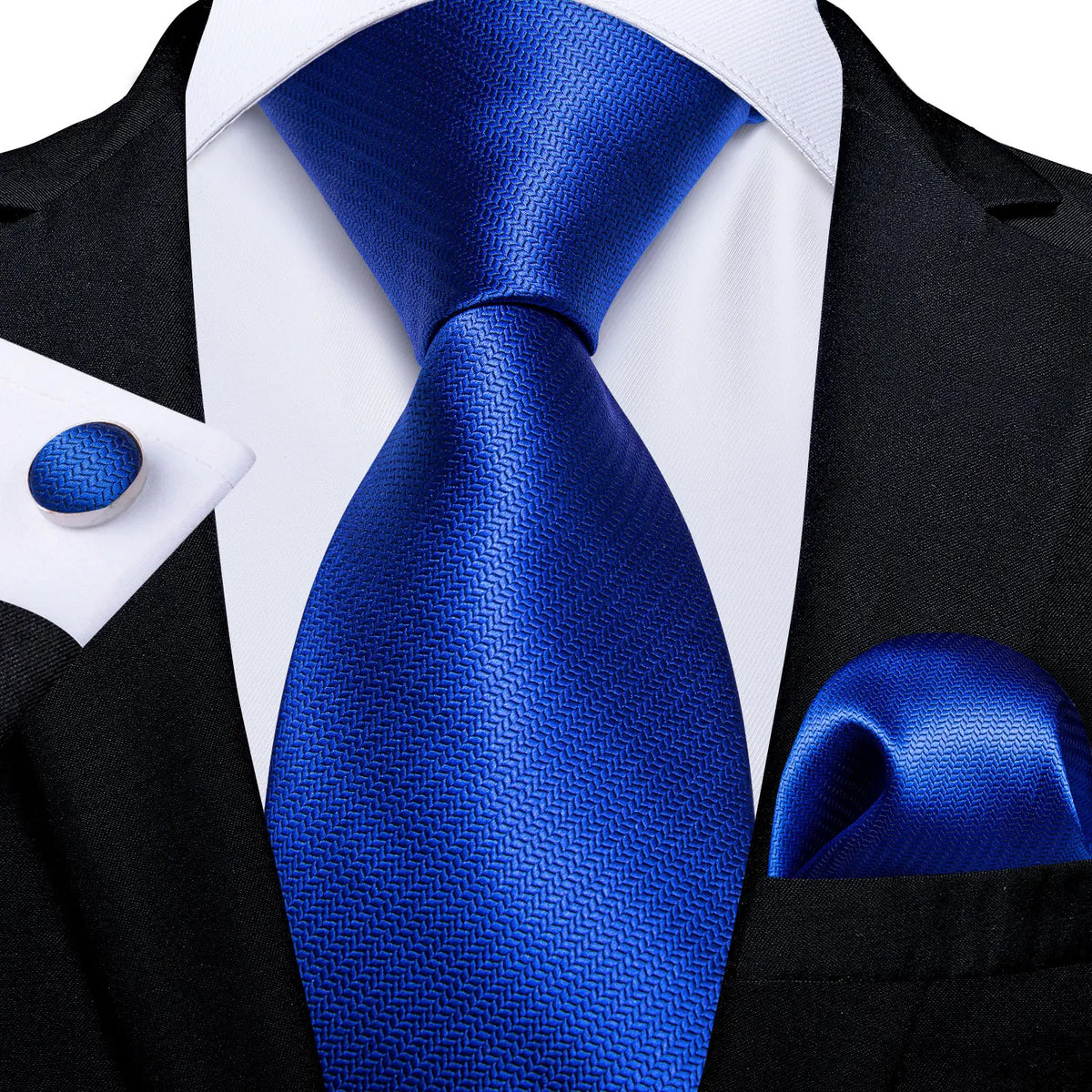 New Classic 100% Silk Men's Ties 8cm Blue Plaid Dot Striped Business Necktie Handkerchief Wedding Party Tie Set Gravatas DiBanGu