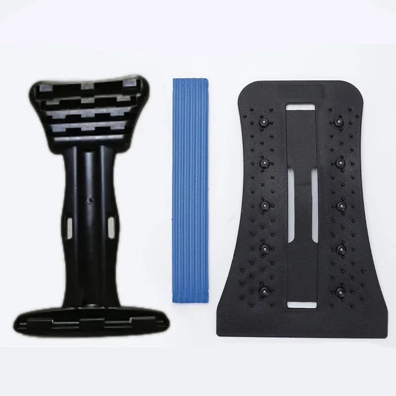 Multi-level back stretcher with magnets for lumbar support, designed to relieve back pain and improve posture.