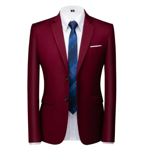 Men's slim fit 16 colors suit jacket by Showlu Fashion, formal business blazer with casual style in big sizes, size 6XL.