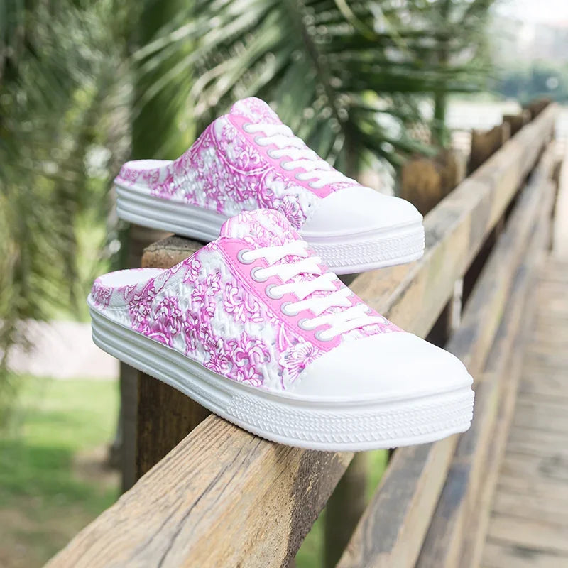 Qaawal women's breathable summer outdoor casual shoes in PU leather with flats from SHOWLU FASHION STORE.