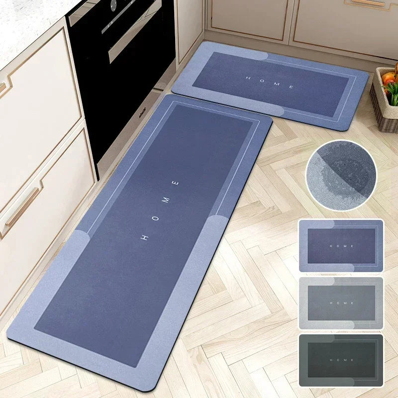 Super absorbent diatom mud kitchen mat from Showlu Fashion Store with anti-slip design, ideal for kitchen floors.