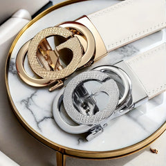 White Belt with Automatic Buckle for Men, Suitable for Business and Casual Wear, A Formal Gift for Husband and Father Him Men