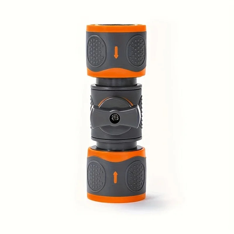 Showlu Smart General quick connect shutoff valve hose adapter attached to garden hose for easy water control.