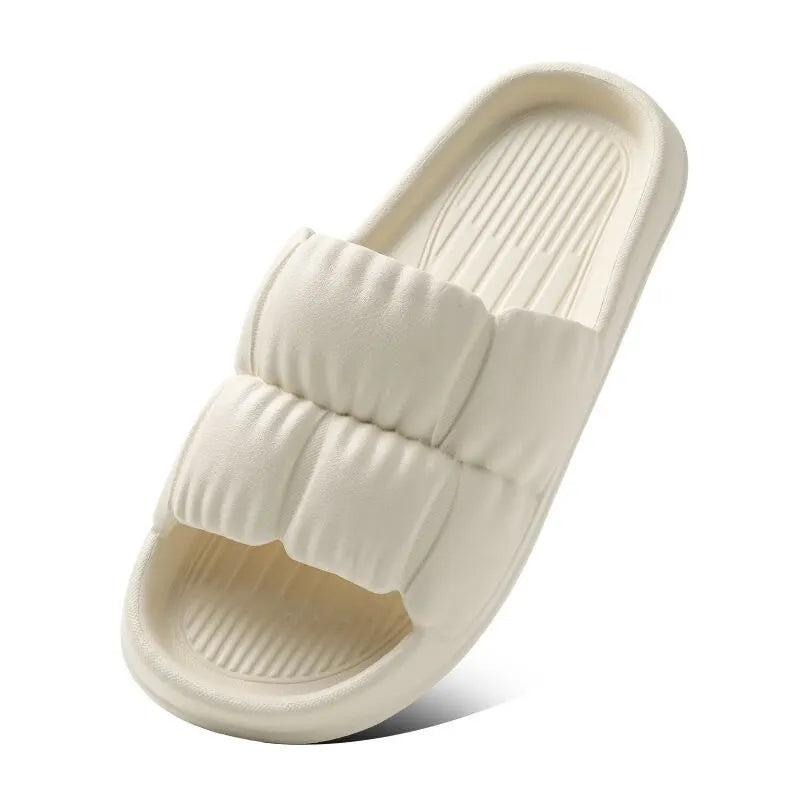 Showlu Fashion women's 2023 cloud slippers with thick platform, EVA non-slip flip flops, ideal for indoor, outdoor, and beach wear