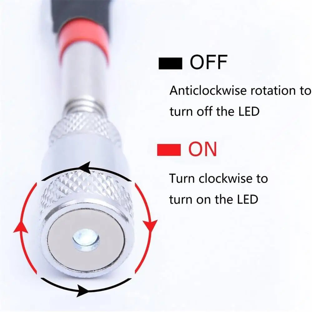 Showlu Smart General telescopic magnetic pickup tool with LED light, extending handle and magnetic tip for retrieving metal objects.