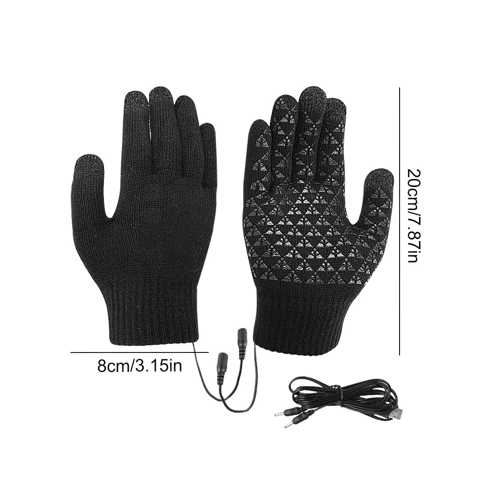 Showlu Smart General USB heated winter gloves with touchscreen capability, thermal cycling gloves for cold weather.