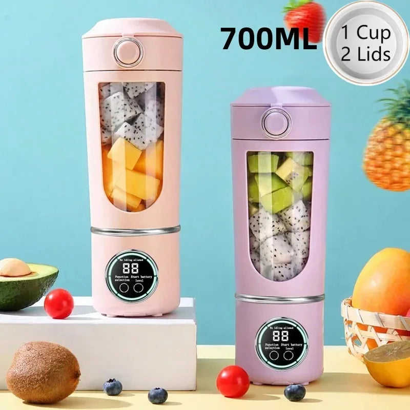 Showlu Smart General portable USB blender juicer bottle with a sleek design and blending blades inside for smoothies and juices.