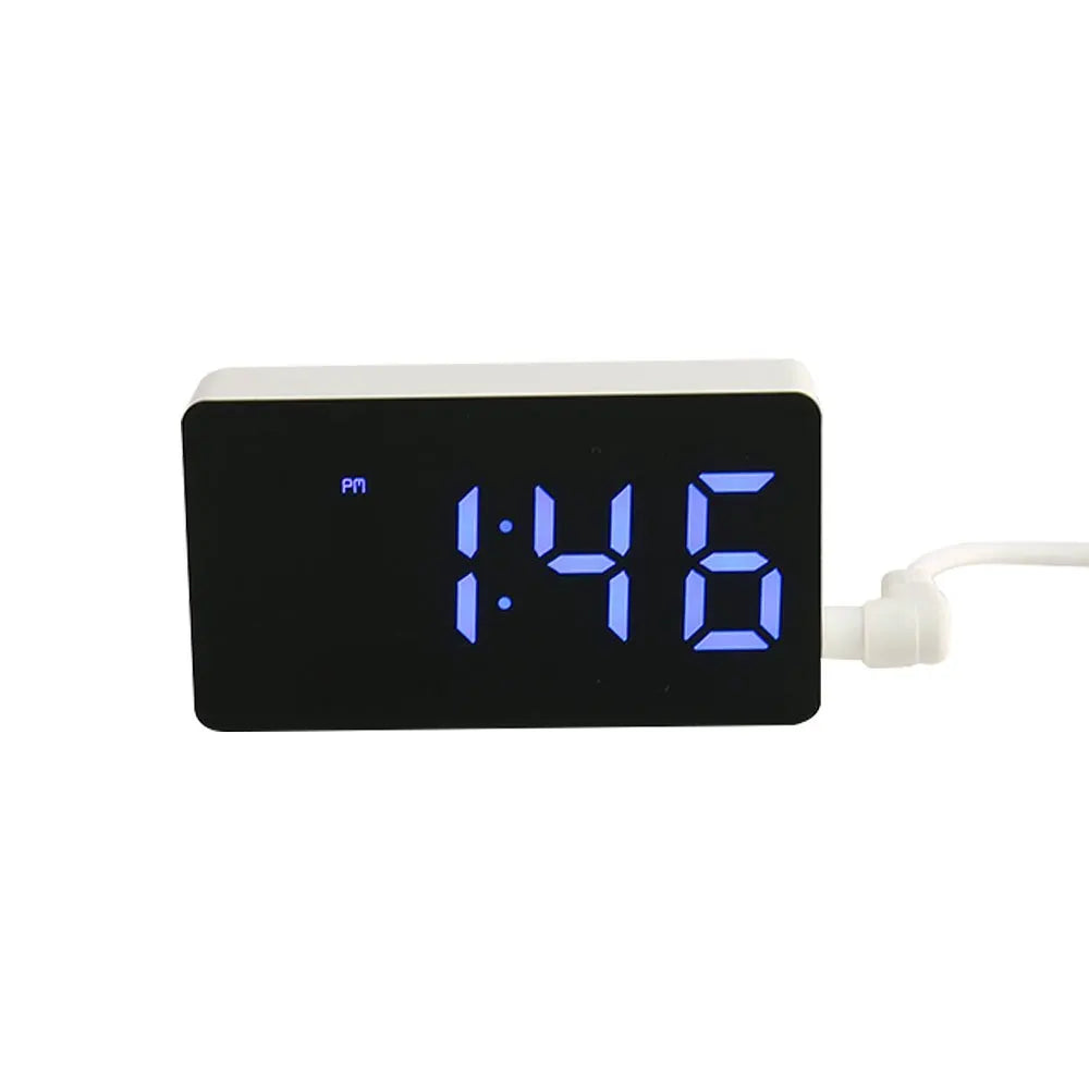 Showlu Smart General LED alarm clock displaying time on a sleek digital screen with control buttons.