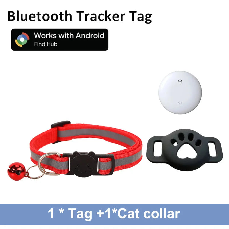 Showlu Fashion Store Leapii Bluetooth Pet Tracker for Android, mini GPS cat collar locator with tracking device and collar.