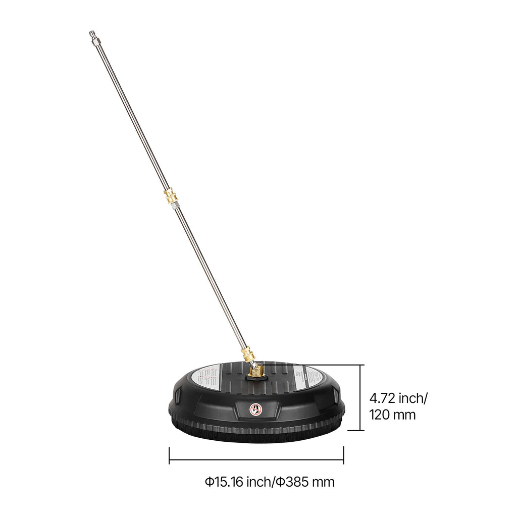 Showlu Smart General rotary surface cleaner attached to pressure washer, showing high-pressure rotating cleaning surface.