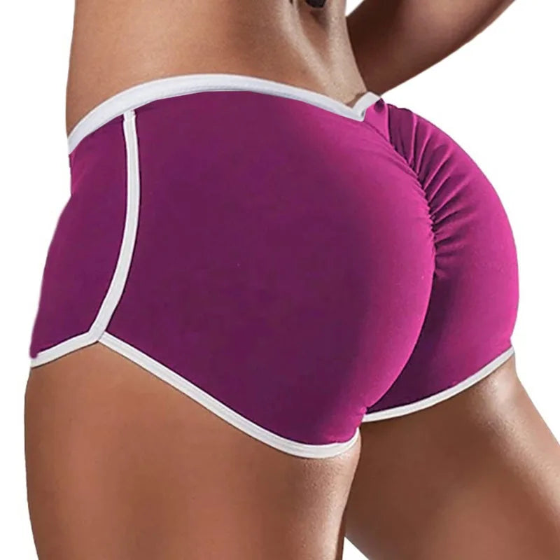 SHOWLU Women's yoga sports shorts made of polyester spandex, gym workout pants, stretchy and comfortable for active wear
