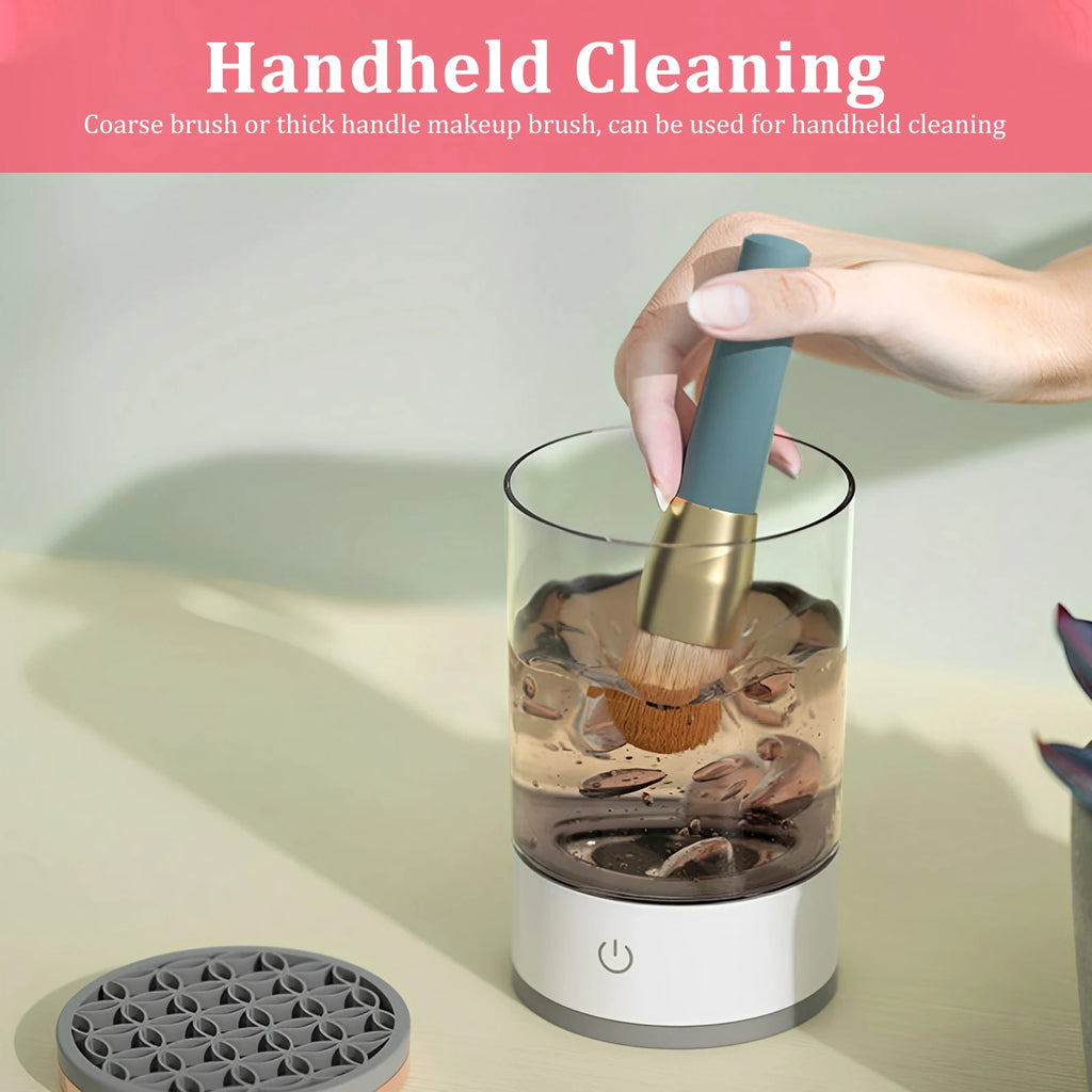 Showlu Smart Electric Makeup Brush Cleaner USB device for automatic deep cleaning of makeup brushes, compact and easy to use.