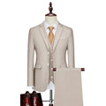 SHOWLU FASHION STORE men's 3-piece slim fit suit in solid black, featuring a jacket, vest, and matching trousers for business or wedding wear.
