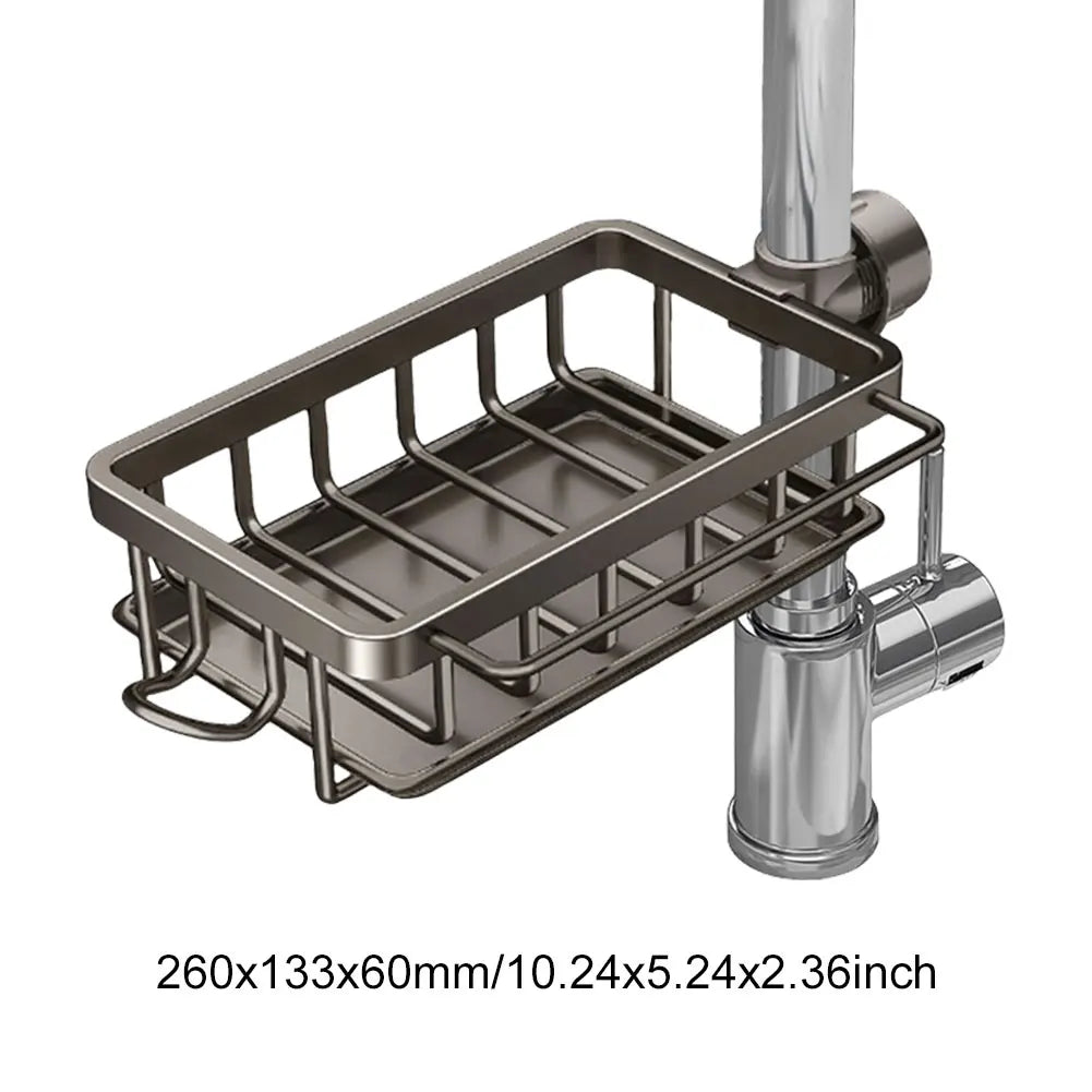 Steel over the sink dish drying rack with three tiers and cover organizer, designed for efficient kitchen dish storage.