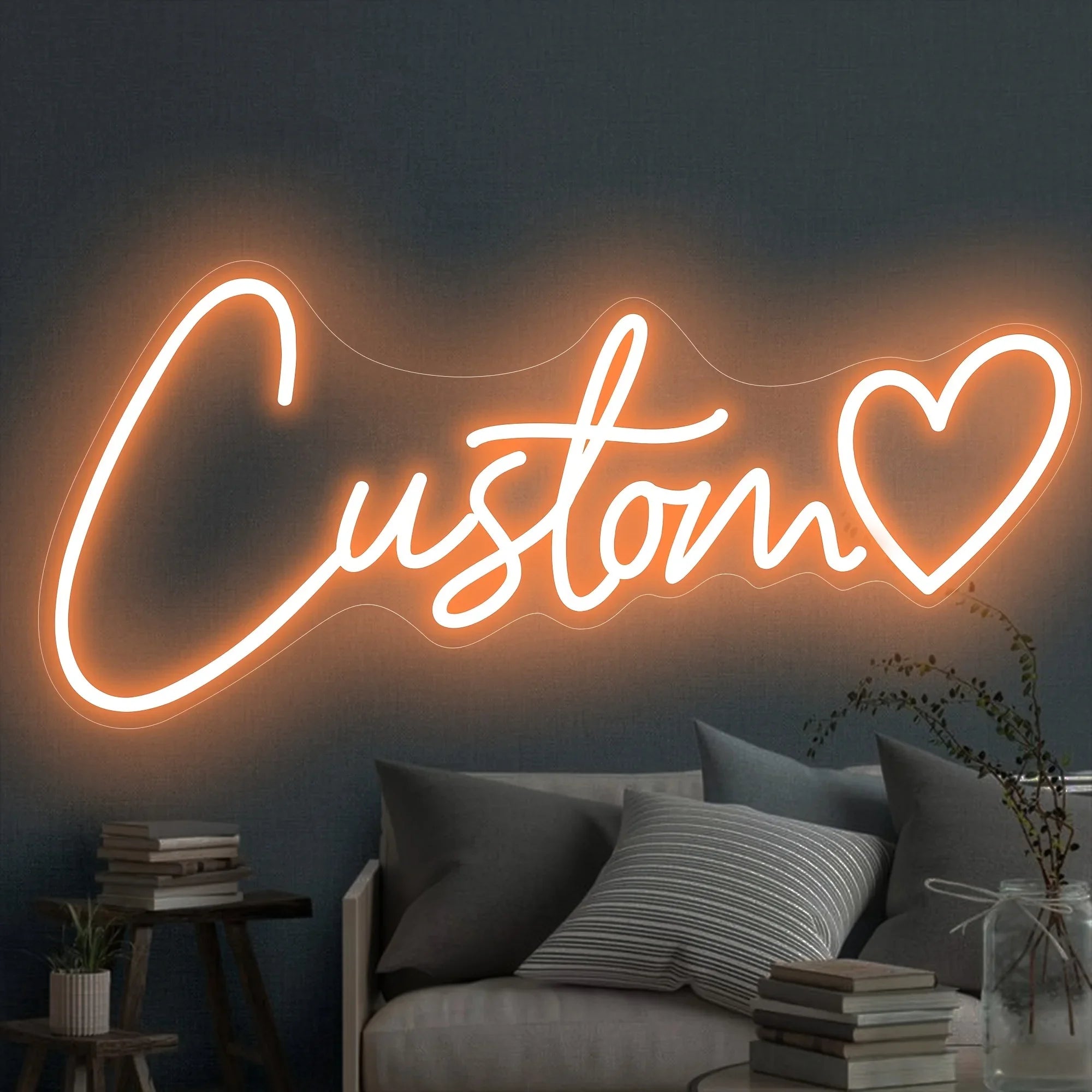 Custom LED neon sign by Showlu Smart General with glowing light effect on a black background.