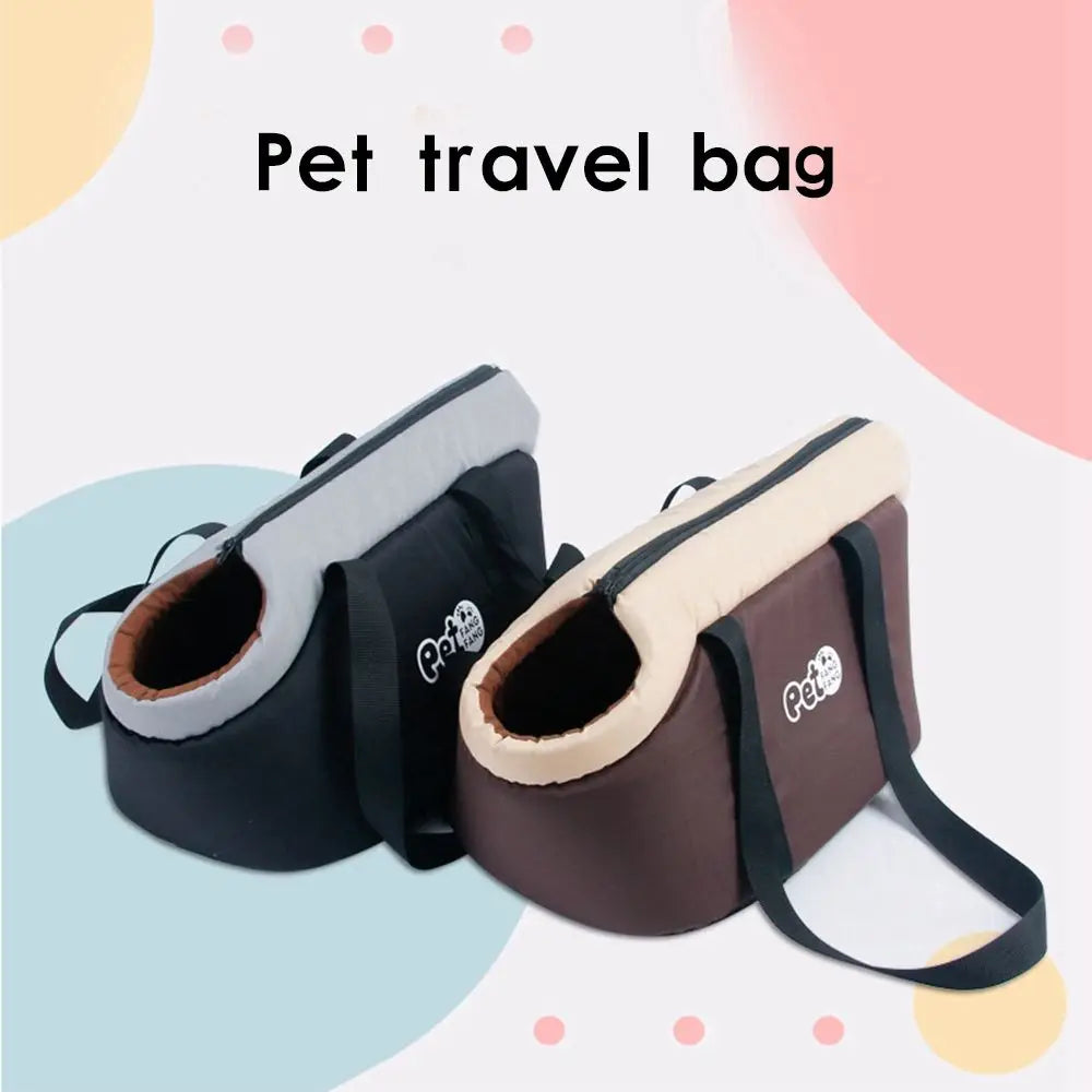 Showlu Fashion portable nylon pet carrier backpack for small dogs and cats, featuring breathable mesh and adjustable straps.