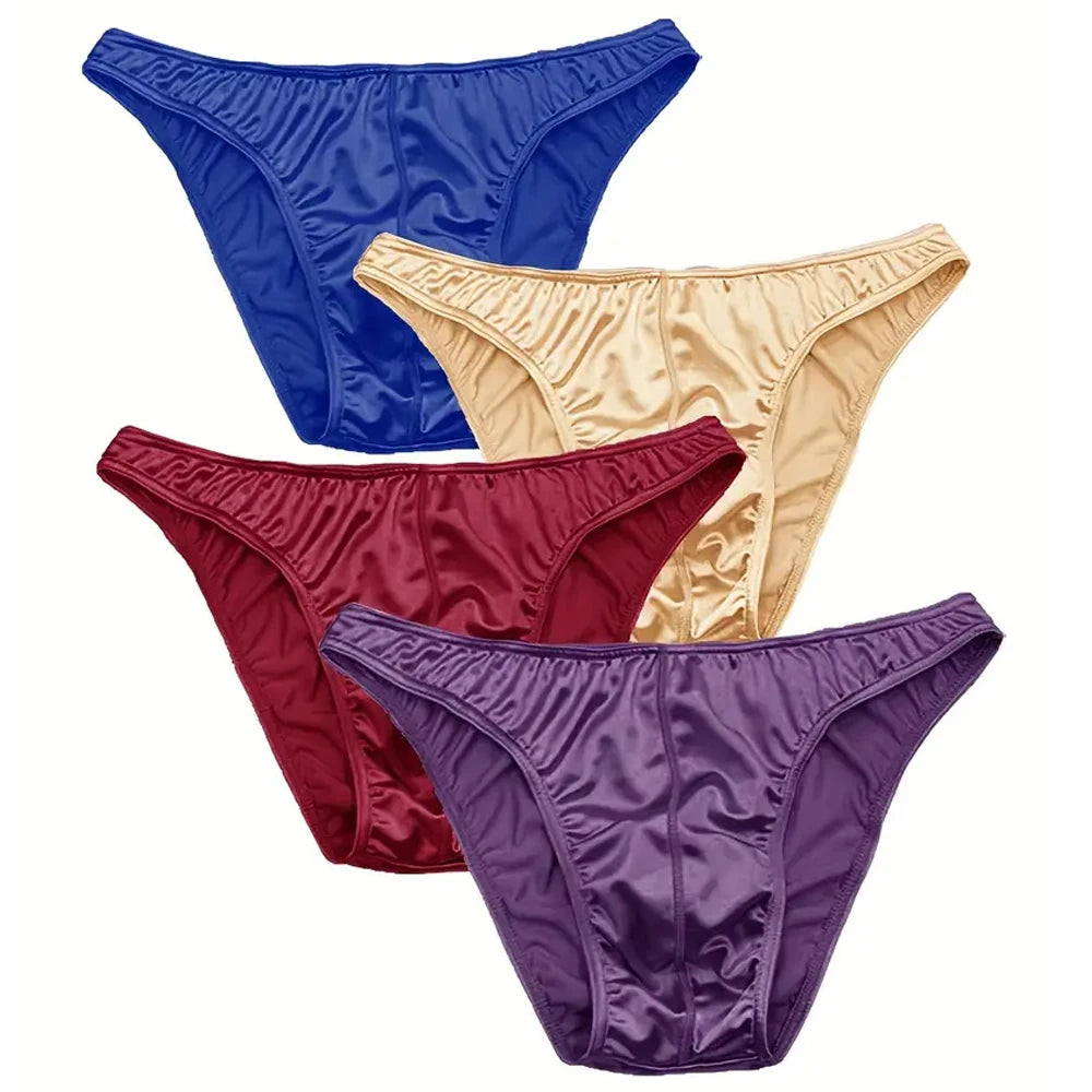 Men's satin silky briefs from EveryShe by Showlu Fashion Store, featuring a comfortable large size and smooth, luxurious fabric.