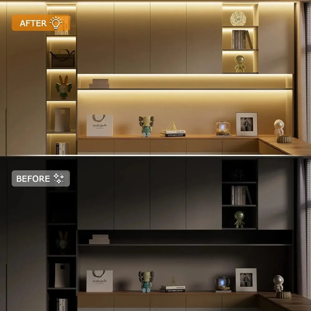 Showlu Smart Zigbee LED strip light kit with voice control, featuring adjustable LED lights for home ambiance.