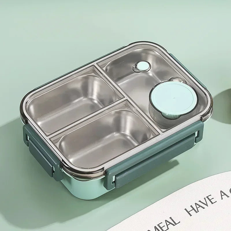 Stainless steel 850ml portable lunch box with insulated thermo soup bento container for children and adults, suitable for hot and cold food.