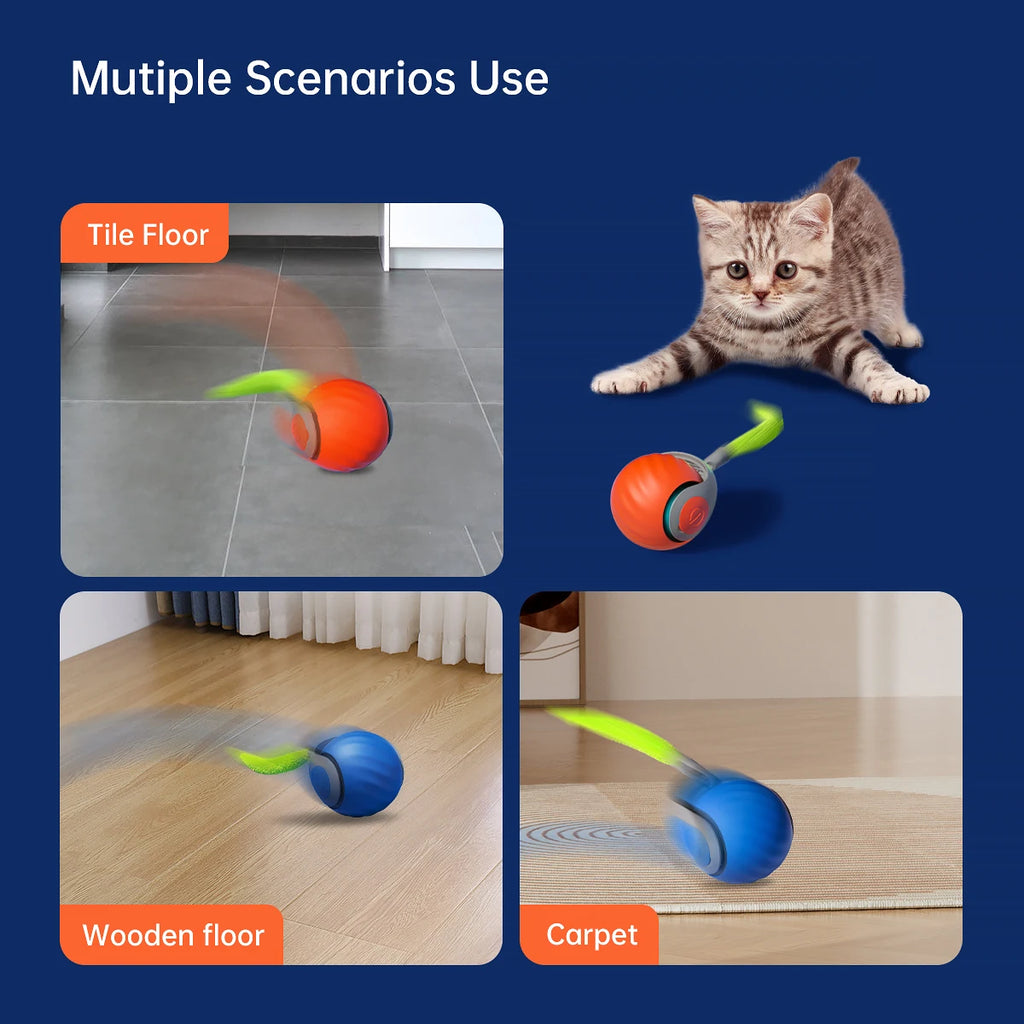 Smart Interactive Pet Ball by Showlu Smart General, featuring colorful LED lights and durable design for engaging pet play.