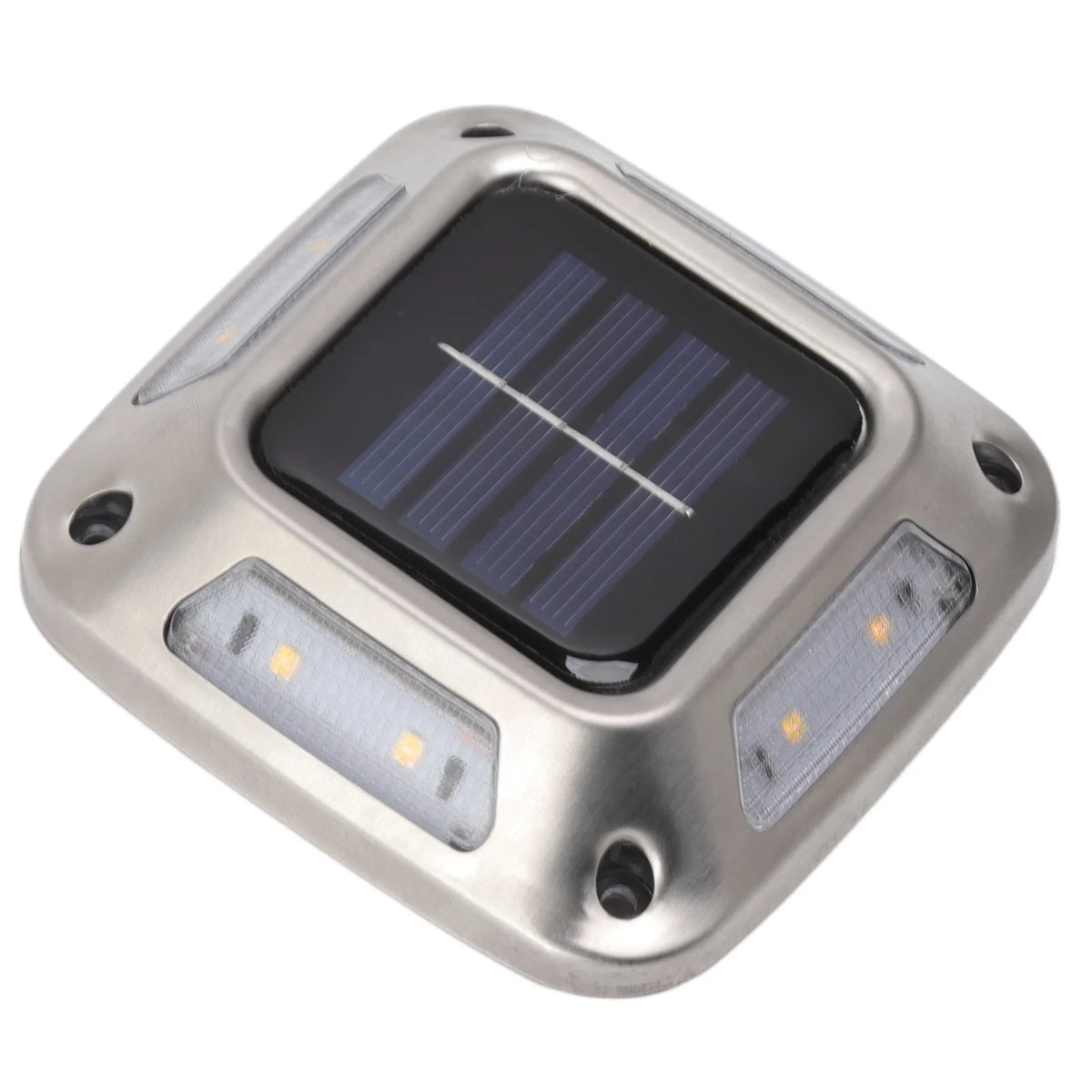Showlu Smart General 8 LED waterproof solar ground light with warm glow, ideal for garden pathways and outdoor landscape lighting.