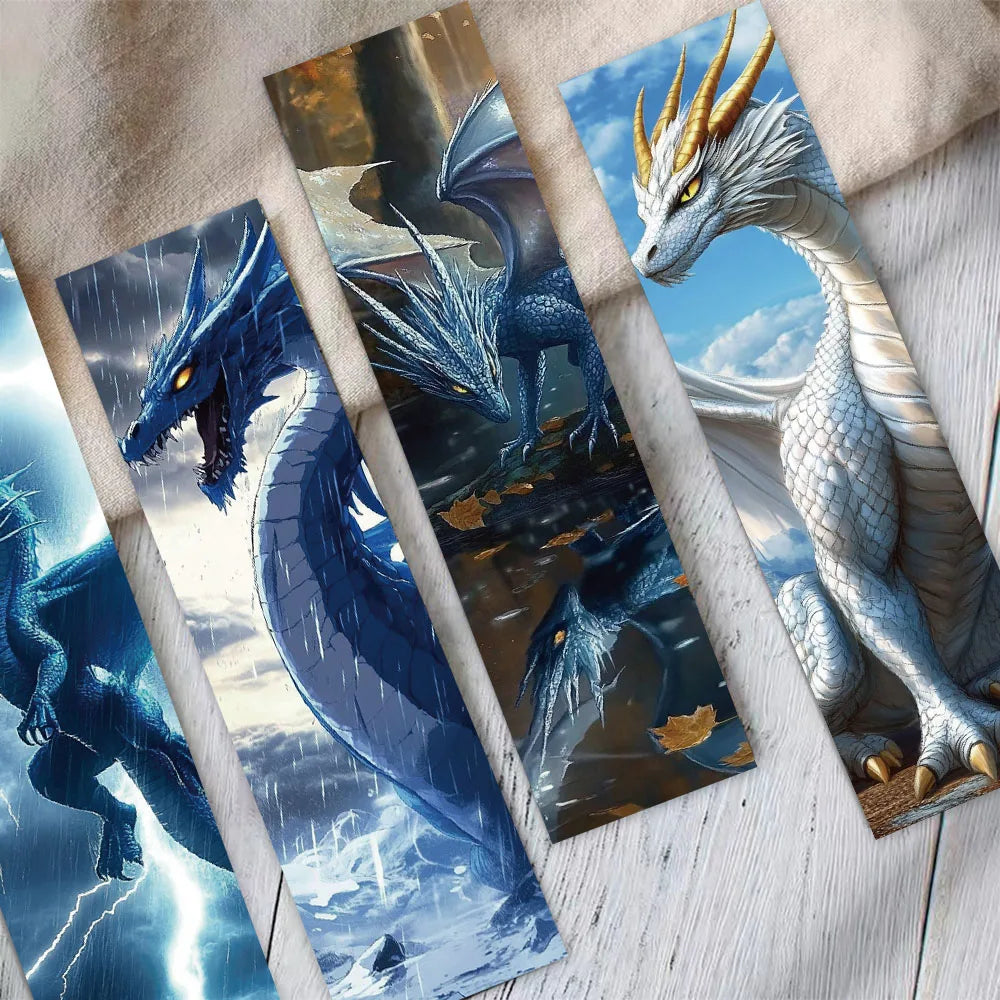 Set of 30 Showlu Majestic Dragon Wings paper bookmarks featuring aesthetic stationery design, ideal for books and reading accessories.