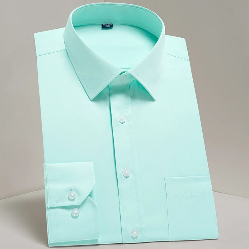 Payel men's slim-fit cotton blend long sleeve dress shirt, business top, tailored style for formal or office wear.