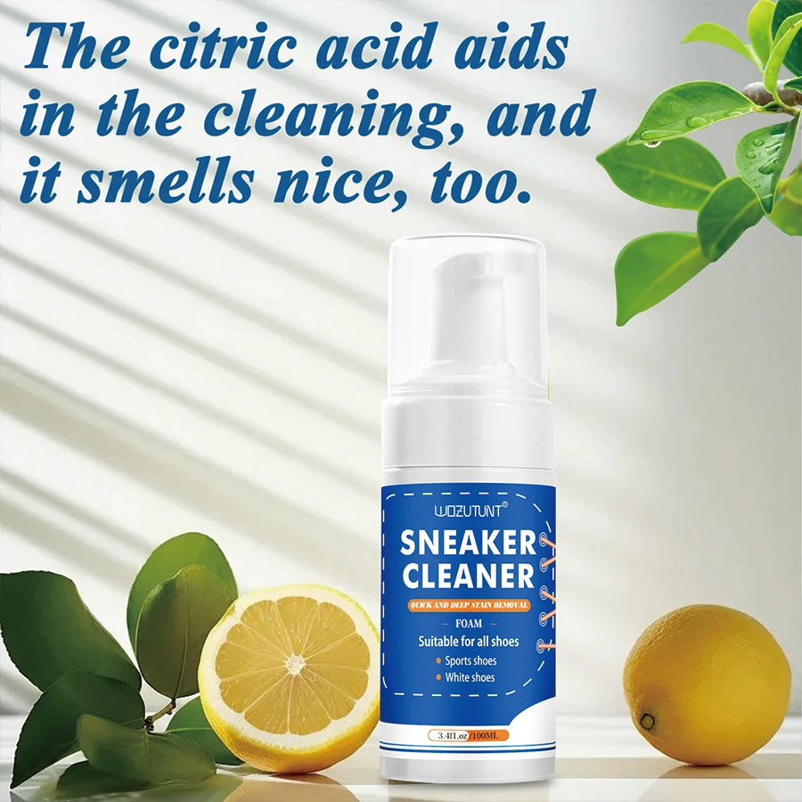 Showlu Smart General shoe cleaning foam bottle with foam applicator for removing dirt and stains from footwear.