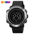 SKMEI men's waterproof LED digital sports watch with shock resistance, casual style, and durable design for activewear use.