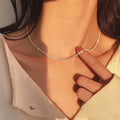 Sumeng Pearl Choker Necklace for women with a double-layer chain and pendant, stylish K-pop-inspired jewelry.