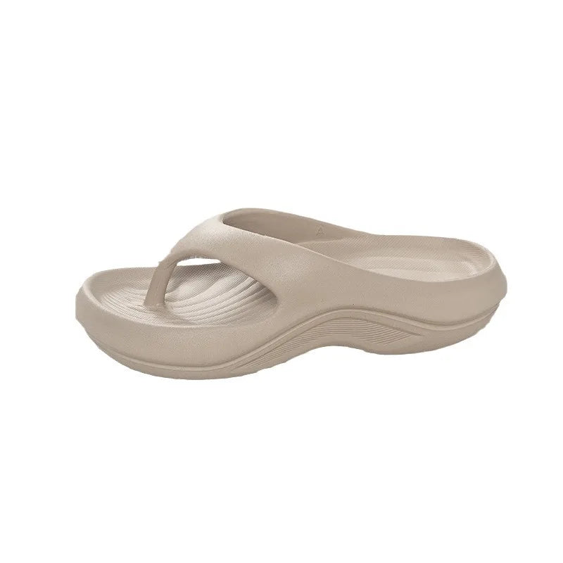 SHOWLU FASHION STORE women's thick platform EVA flip flops with soft cloud-textured soles, ideal for beach or casual wear.