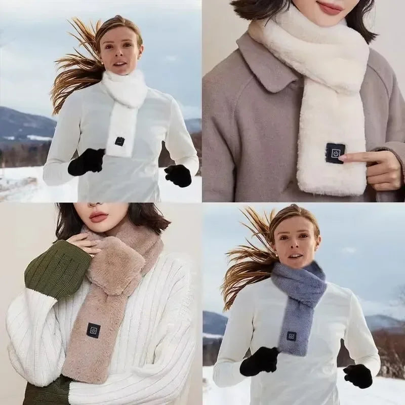 Showlu Smart General electric heated neck scarf with USB connection, designed for warmth and comfort in cold weather.