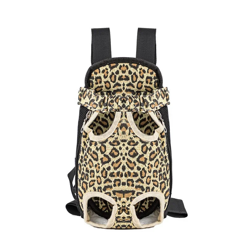 Showlu adjustable mesh pet carrier backpack for cats and dogs, featuring breathable fabric and secure shoulder straps.