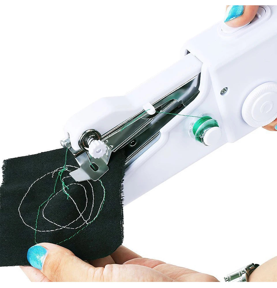 Showlu Smart General Mini Handheld Sewing Machine with compact design and ergonomic handle, ideal for quick sewing repairs.