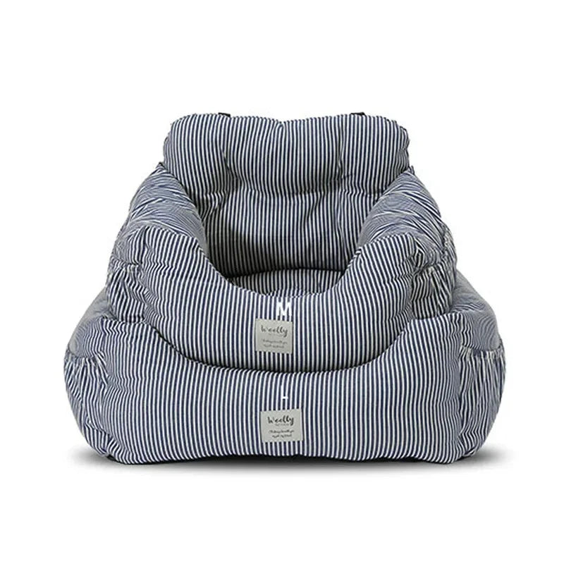 Showlu Portable Dog Car Seat with nonslip nylon armrest booster bed, designed for secure and comfortable pet travel.