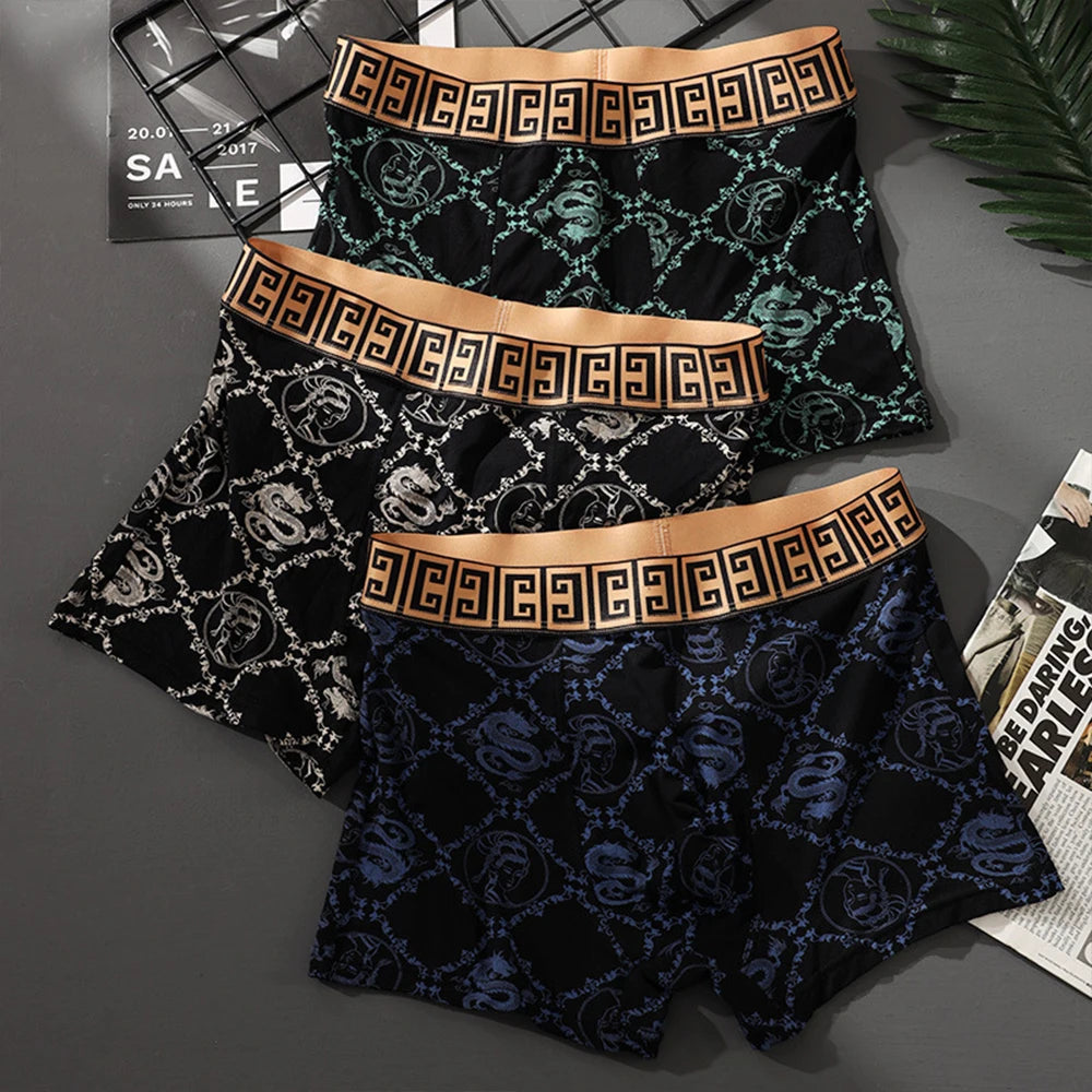 IOZEY men's bamboo rayon sports boxers in a 4-pack, high elastic men's underwear, shown in black and gray colors.