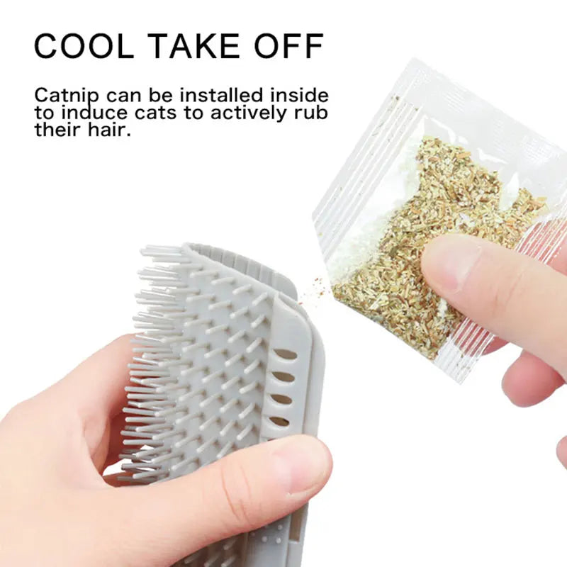 Cat self-groomer brush wall corner for short and long fur cats, soft grooming scratcher and massage toy, Showlu Fashion Store