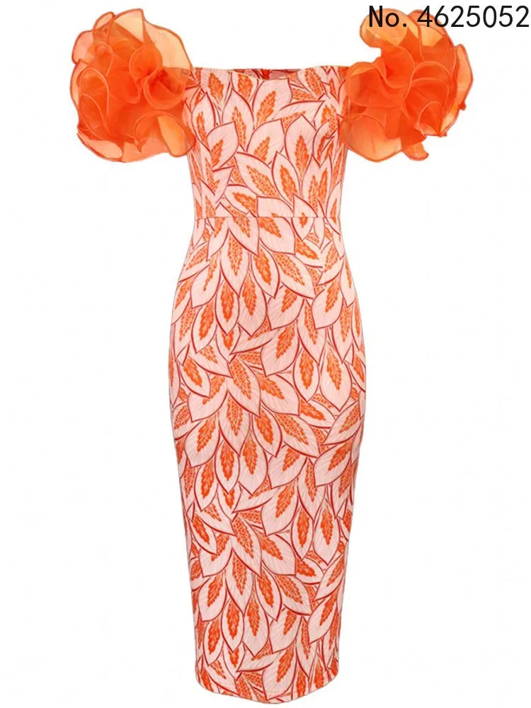 African V-Neck Slim Dress by Kaiyishow, short sleeve polyester dress in vibrant African print fabric.