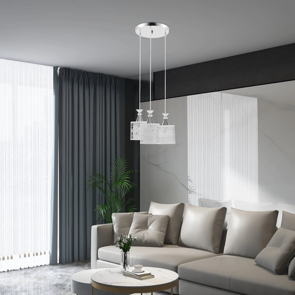 Modern Showlu 3-light petal pendant lamp with iron finish, E27 ceiling chandelier, stylish petal design for contemporary decor