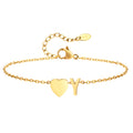Personalized women’s heart initial anklet bracelet with adjustable stainless steel beach jewelry and hypoallergenic foot chain design.