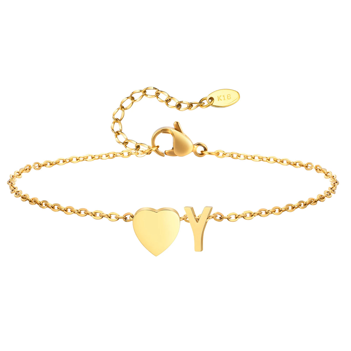 Women Heart Initial Anklet Bracelets Adjustable Beach Jewelry Hypoallergenic Stainless Steel Personalized Name Foot Chain Anklet