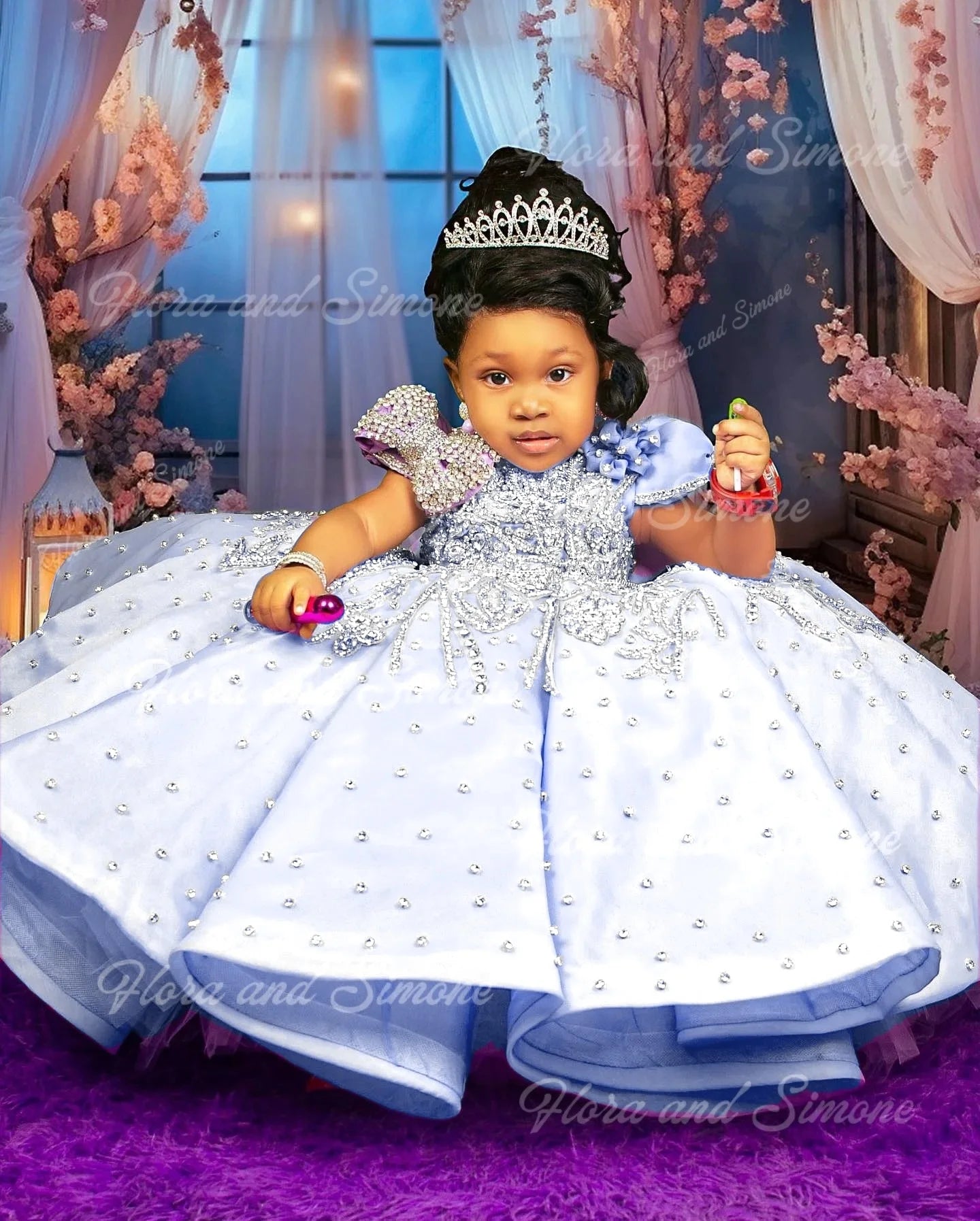 Purple Flower Girl Dresses For Wedding Luxury Crystal Quality Little Princess Evening Banquet Birthday Party Gown Customized